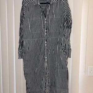 Free People Black and White Striped Maxi Dress